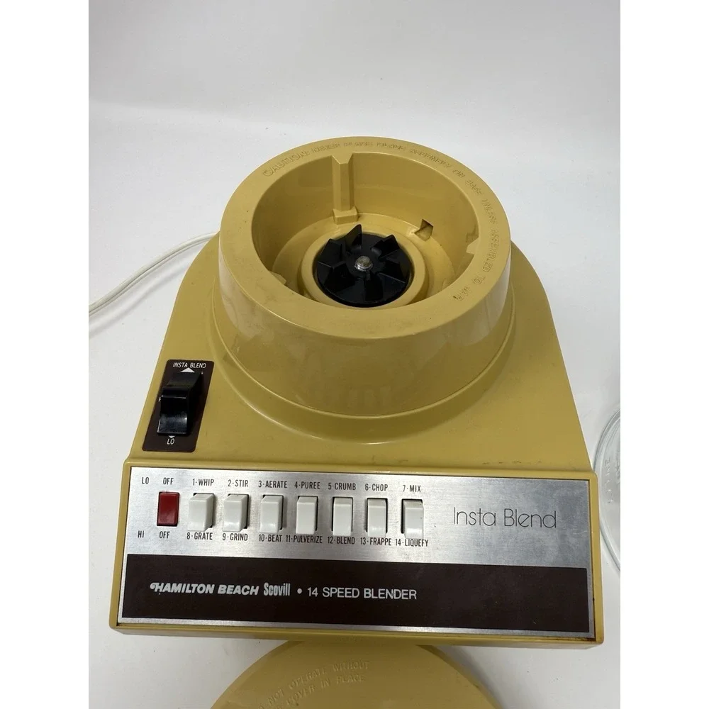 Vintage Harvest Gold Hamilton Beach Scovill Insta Blend 14 Speed Blender 640-4